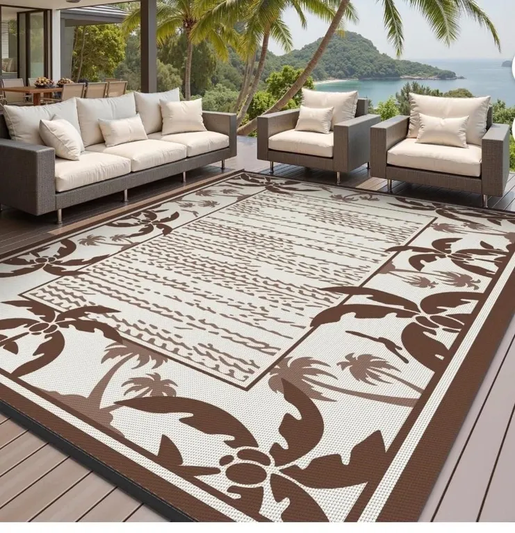 $50 Outdoor Rug 8x10 ft Reversible Patio