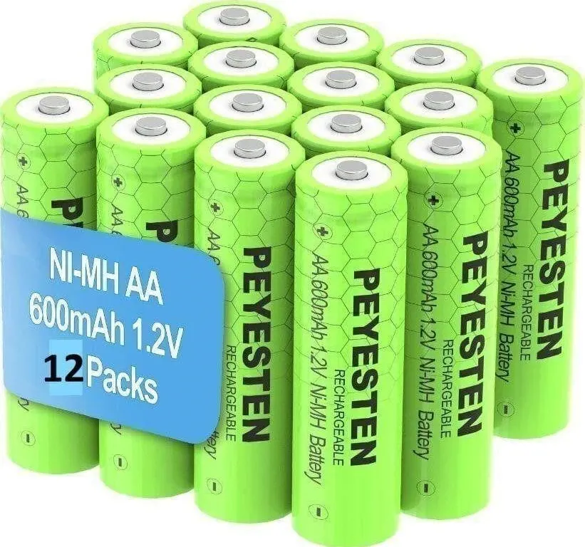 SEALED 12PK AA Rechargeable Batteries 600mAh