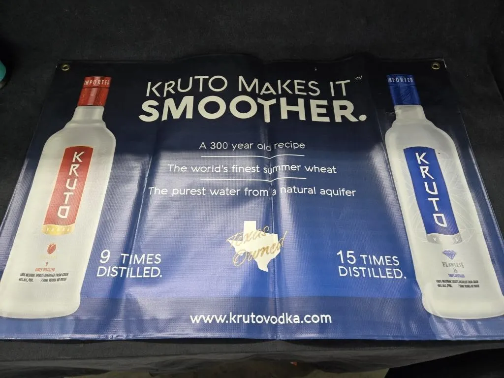 35"�24" Kruto Vodka Promotional Banner