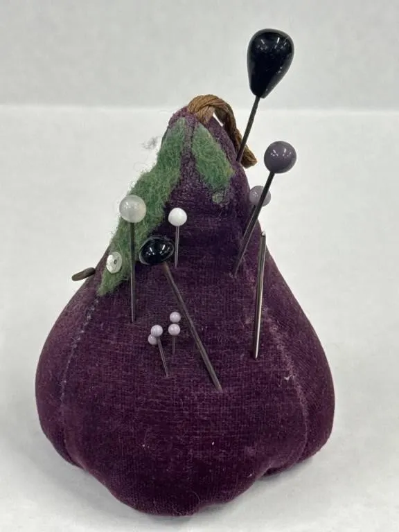 Purple Velvet Eggplant Shaped Pincushion