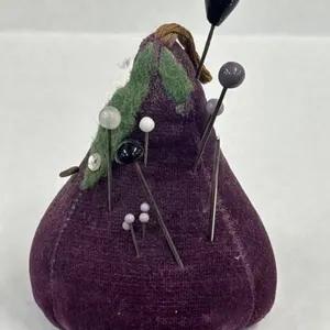 Purple Velvet Eggplant Shaped Pincushion