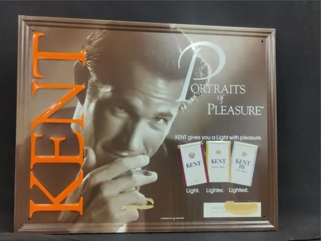 17"x22" Metal KENT Cigarette Sign