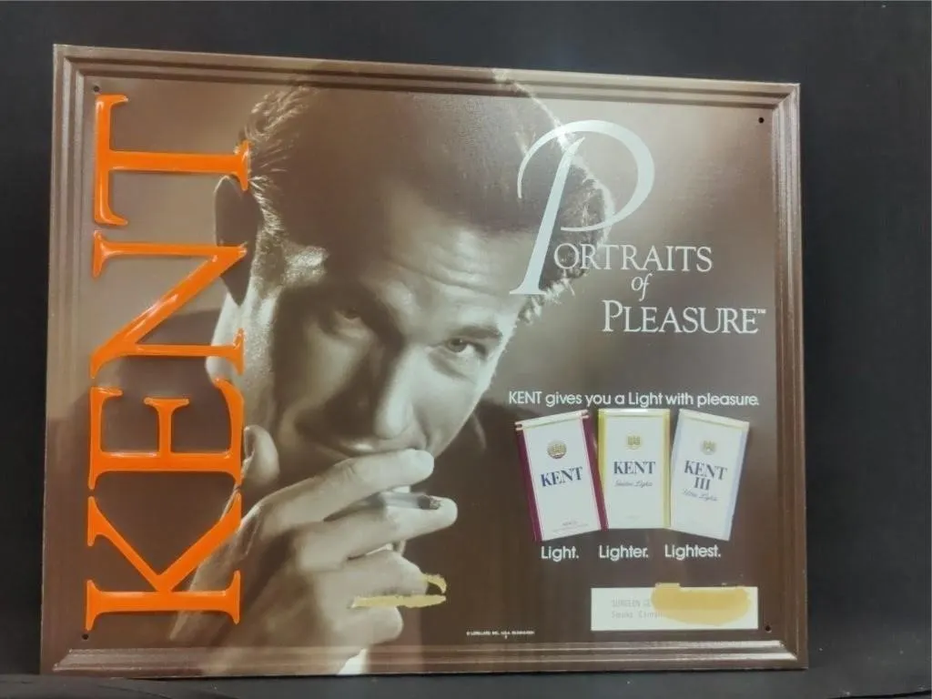 17"x22" Metal KENT Cigarette Sign