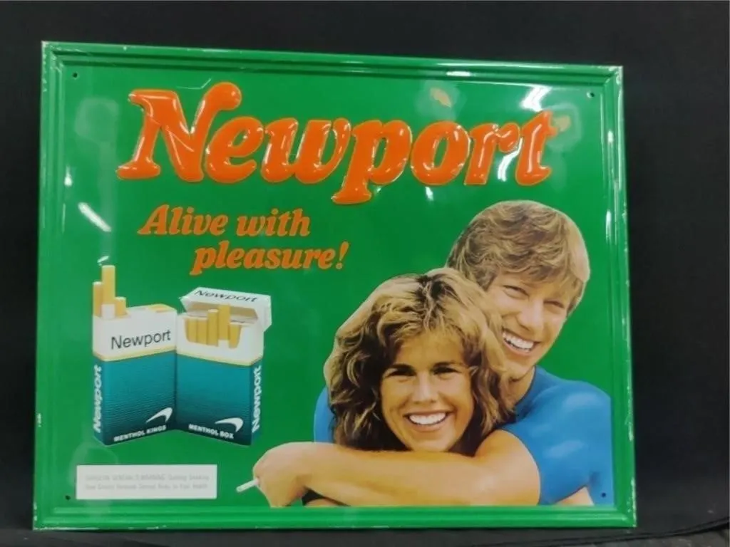 17"x22" Vintage Embossed Metal Newport Sign