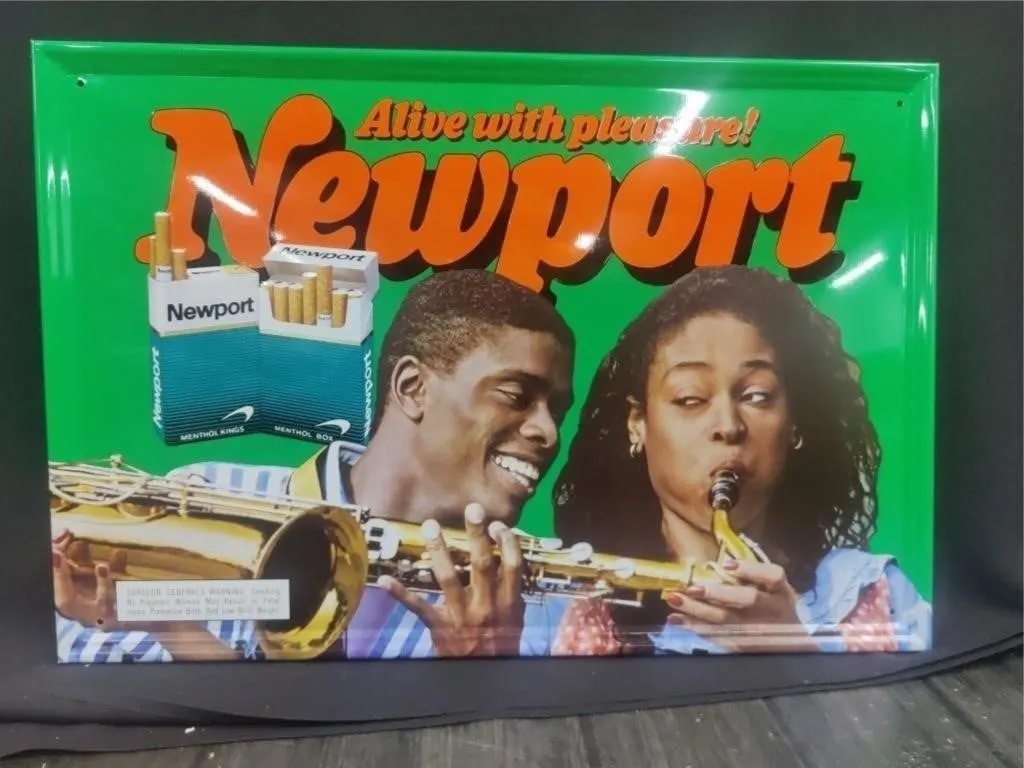 17"x26" Vintage Embossed Metal Newport Sign