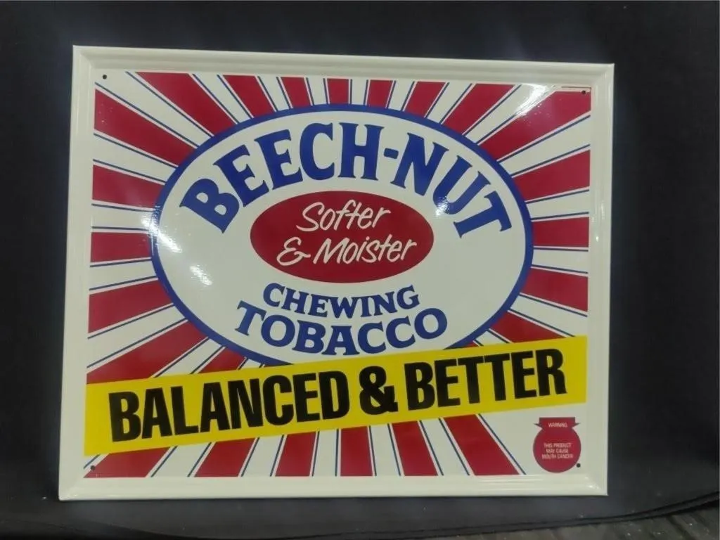 17"x22" Metal Beech-Nut Chewing Tobacco Sign
