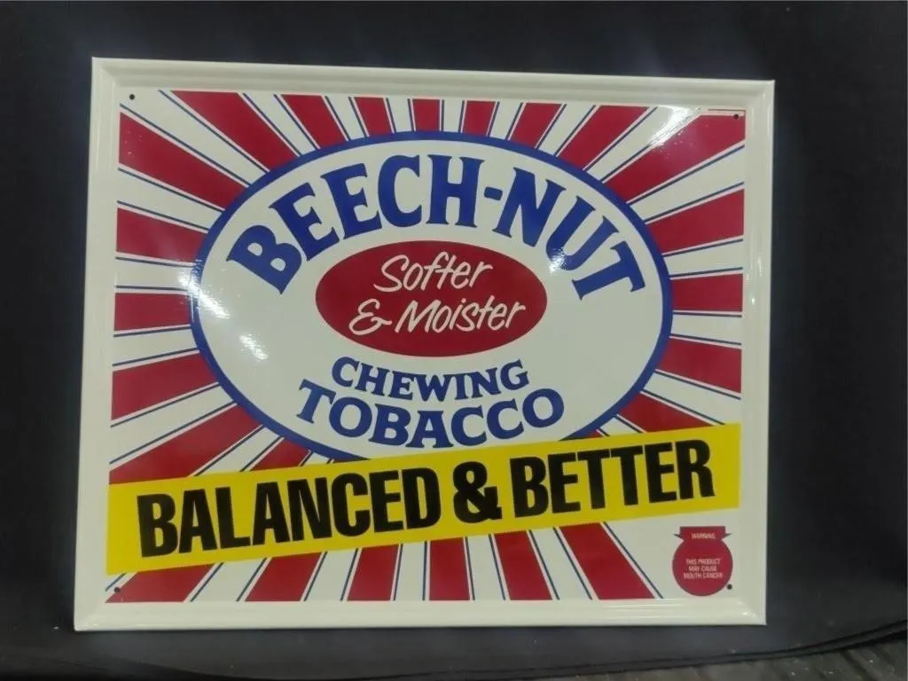 17"x22" Metal Beech-Nut Chewing Tobacco Sign