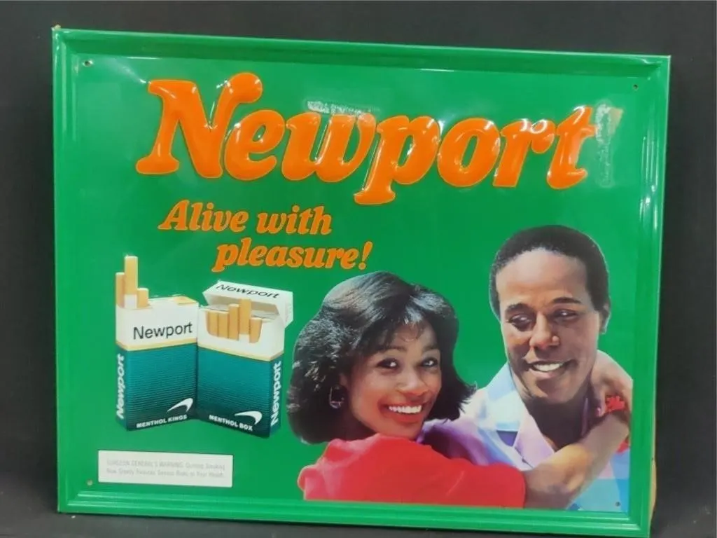 17"x22" Vintage Embossed Metal Newport Sign