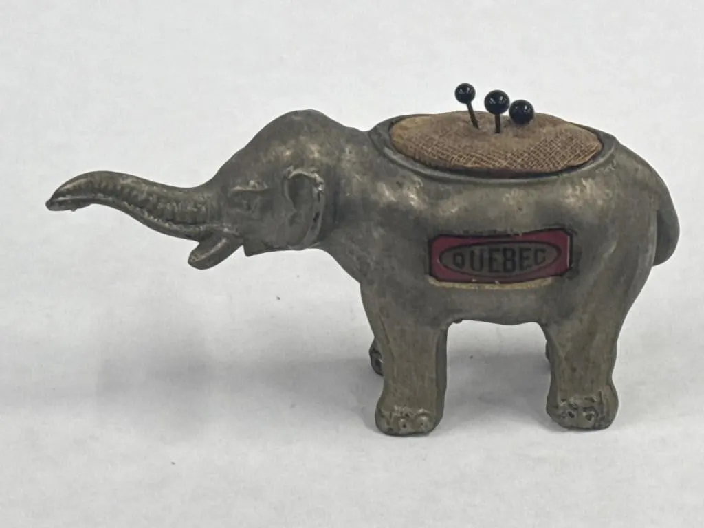 1920s-1940s Cast Iron Elephant Pin Cushion cushion