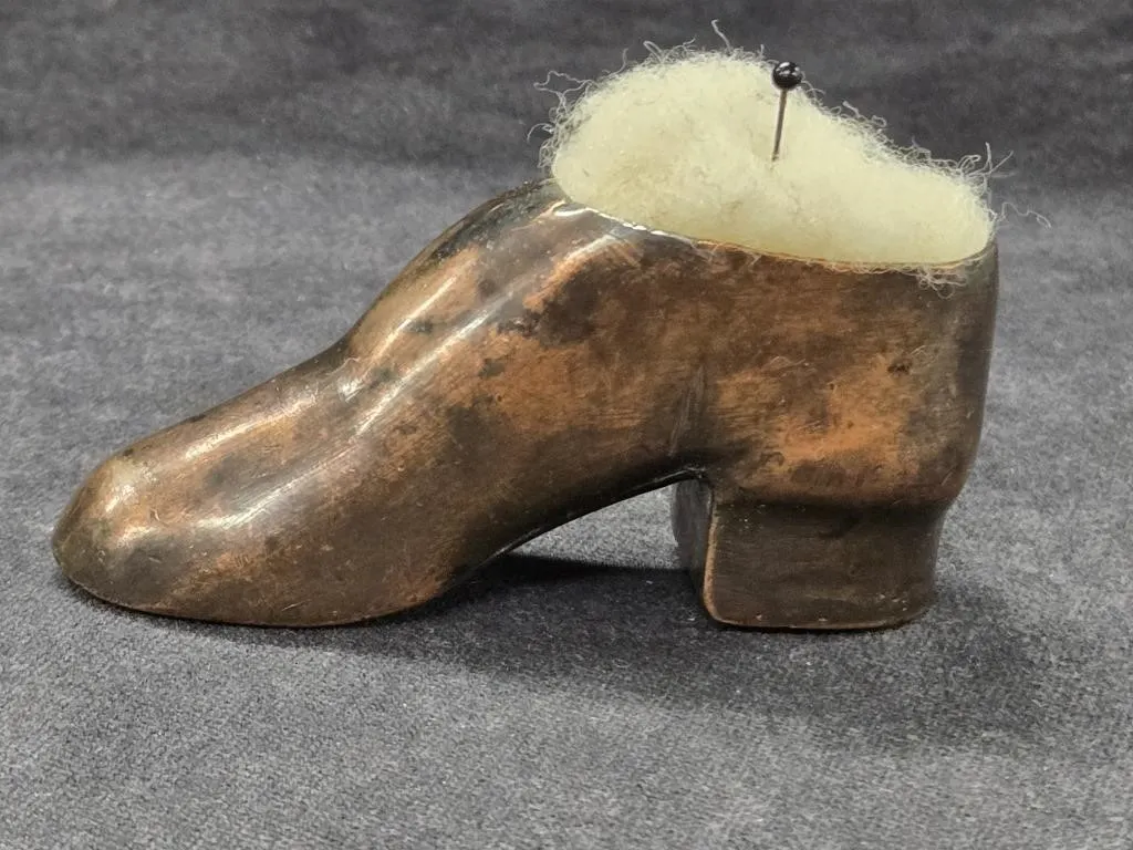 Miniature Brass Pin Cushion Shoe
