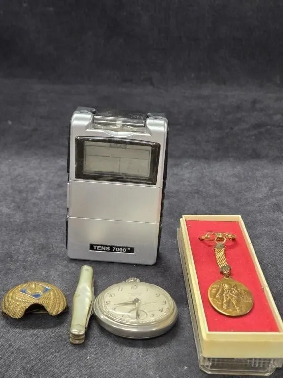 1960s Westclox Pocket Watch, Old Pocket Knife