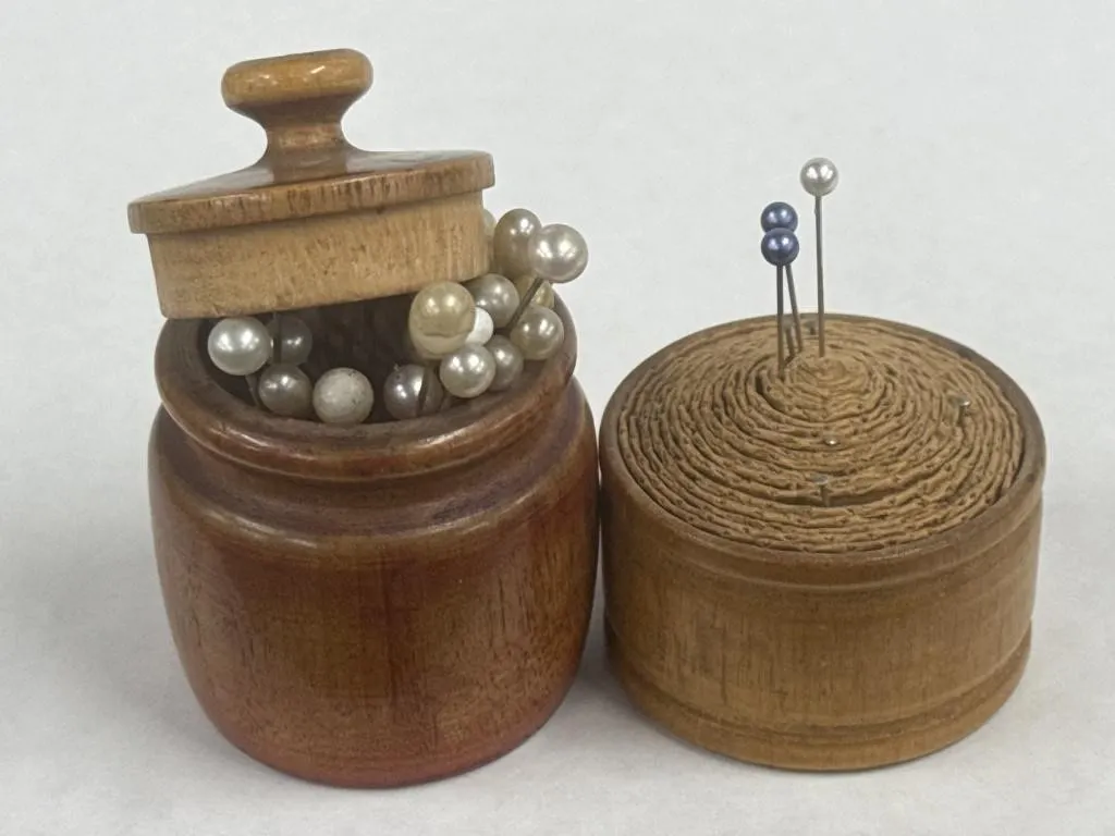 (2) Wooden Pin Holders