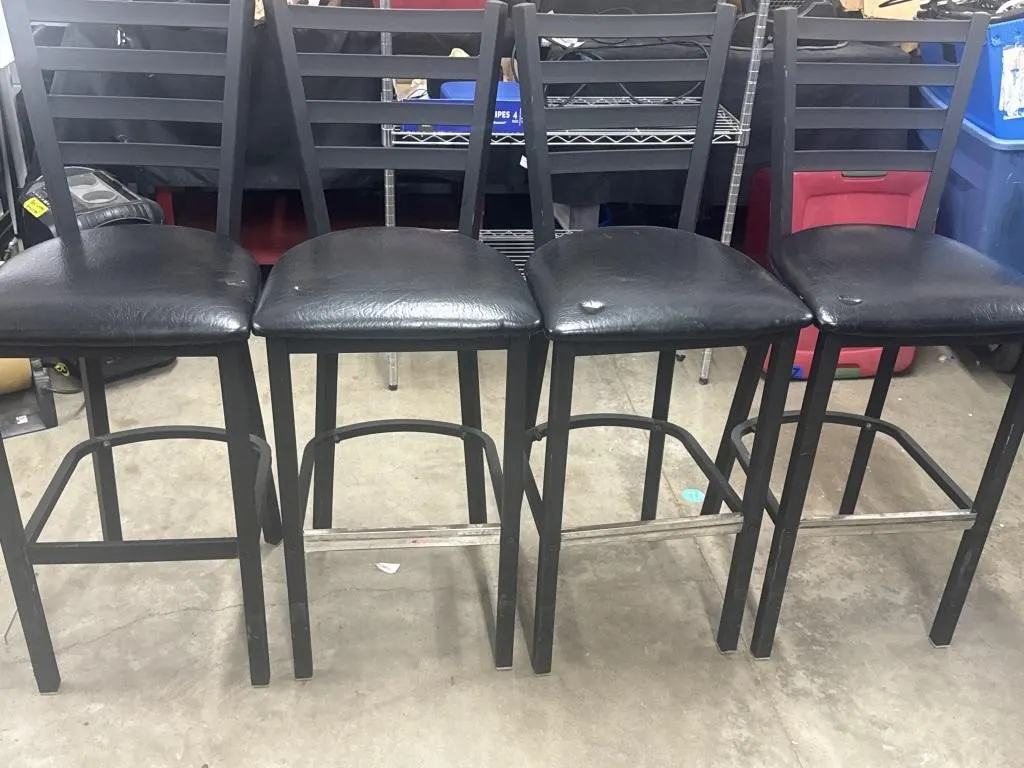 (4) Wooden Bar Stools