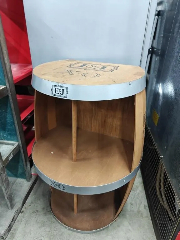 E&J Brandy Barrel Retail Display Shelf 33x27x33