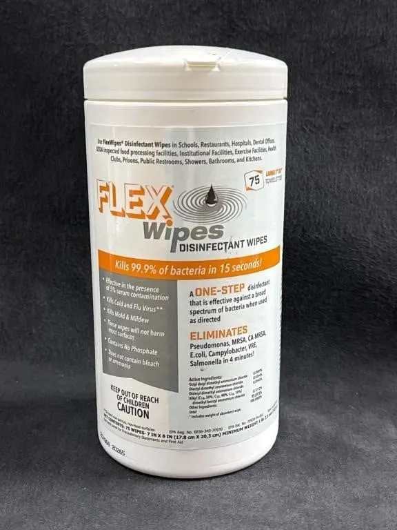 Flex Wipes Disinfectant Wipes 75 Wipes 7�x8�