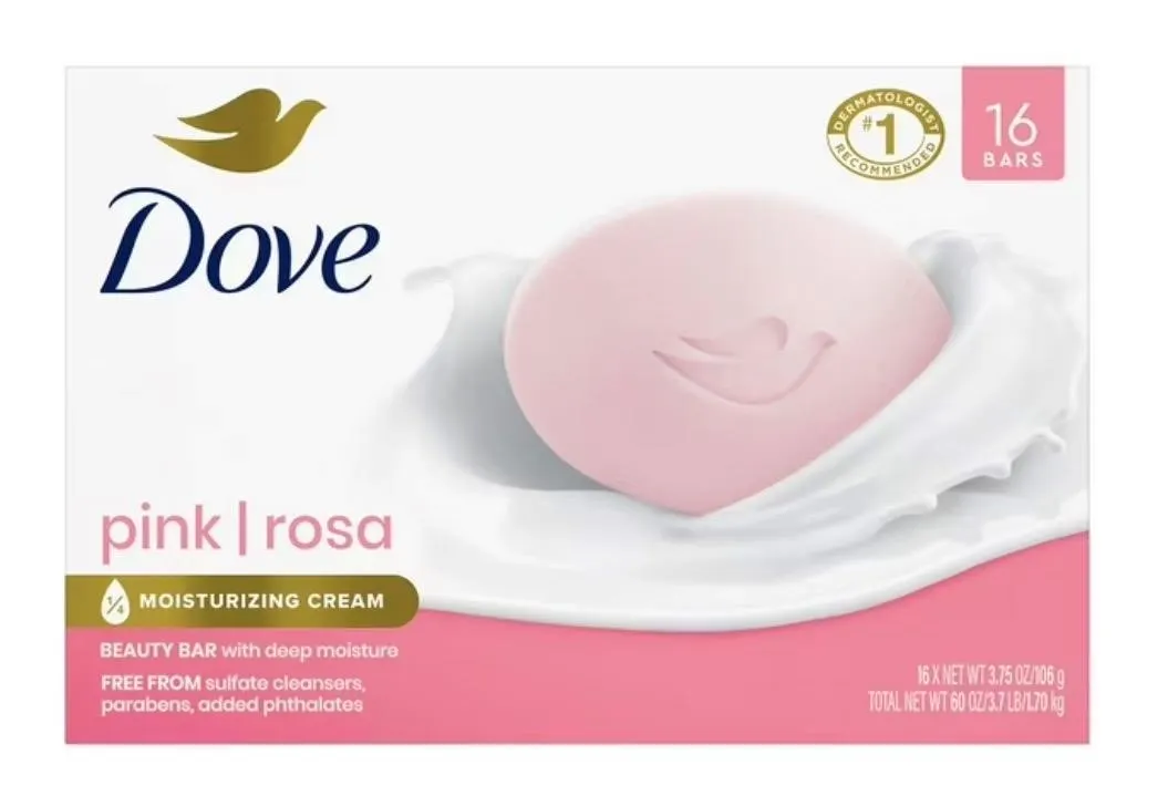 Dove Beauty Bar Soap Pink 3.75oz 16ct