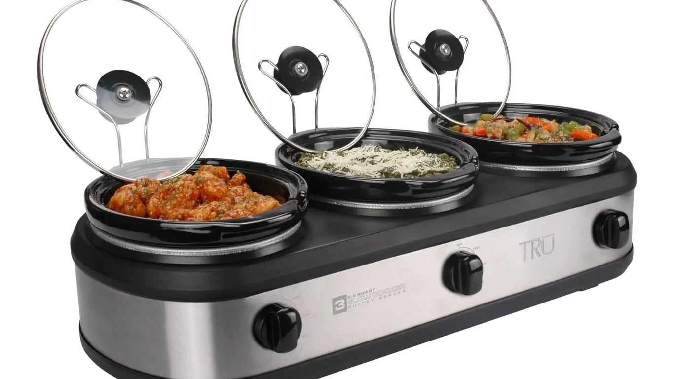 Tru Triple Buffet Server 3x2.5 Quart BlackSilver