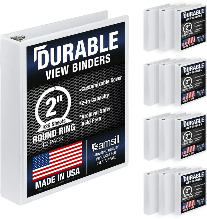 Samsill Durable 2 Inch Binder, Round Ring...