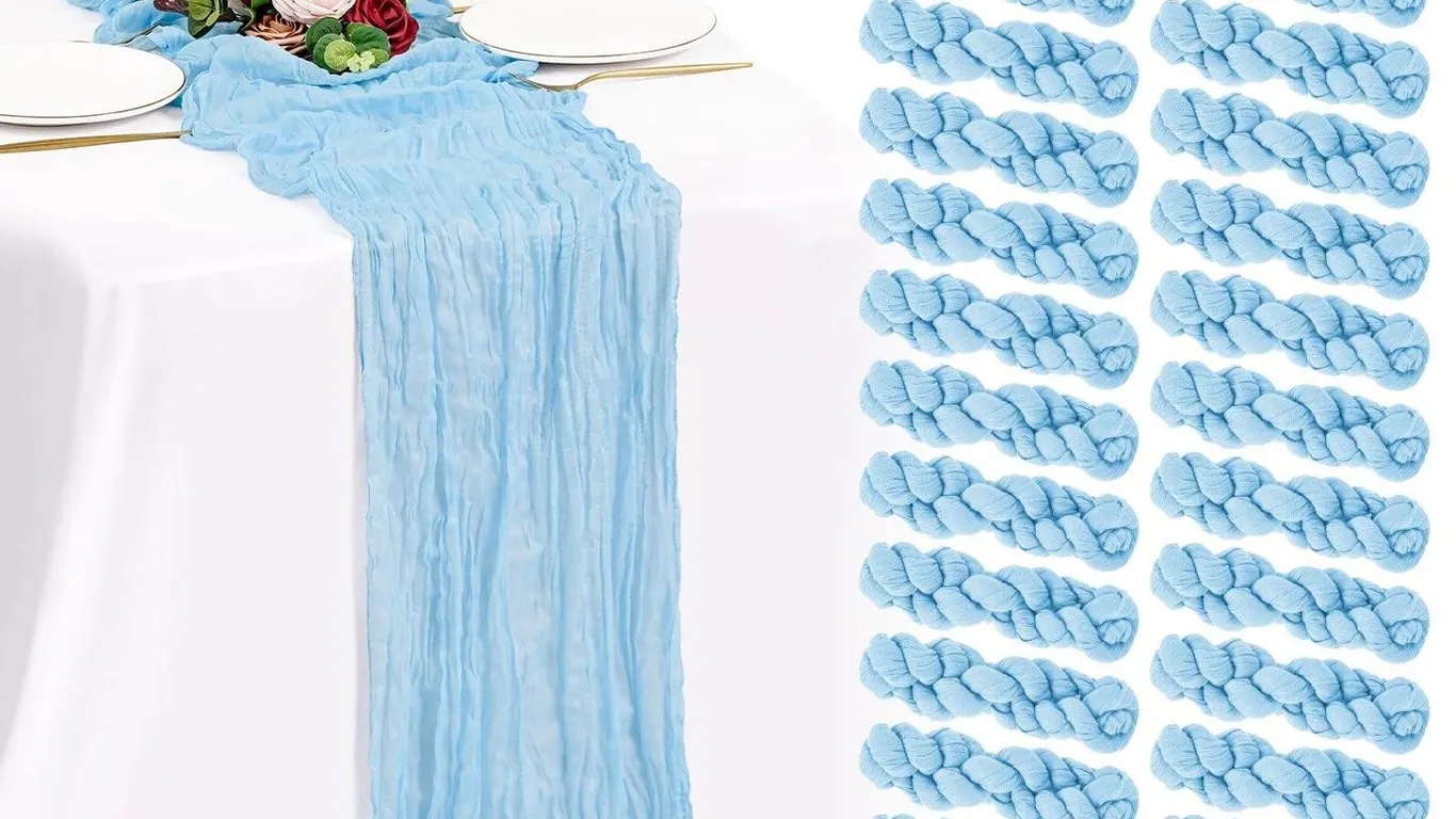 Showgeous 30 Pack Baby Blue Cheesecloth Runners
