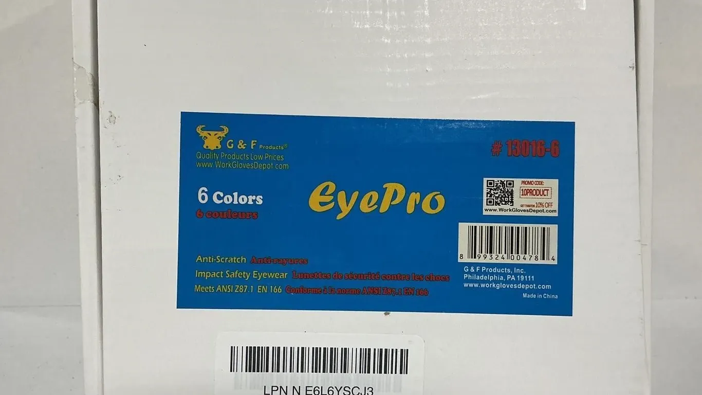 G and F Products EyePro Safety Glasses 6 Pack