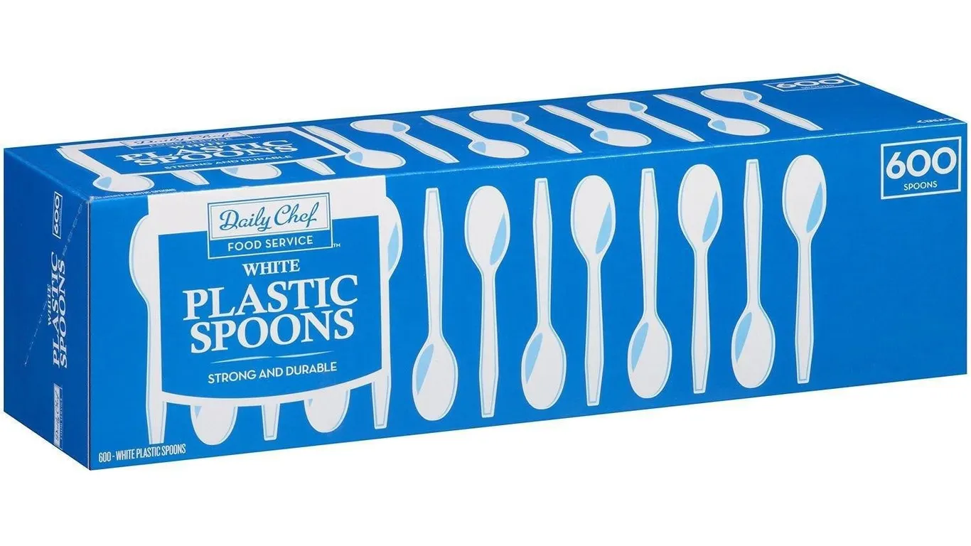 Daily Chef White Plastic Spoons 600 Count
