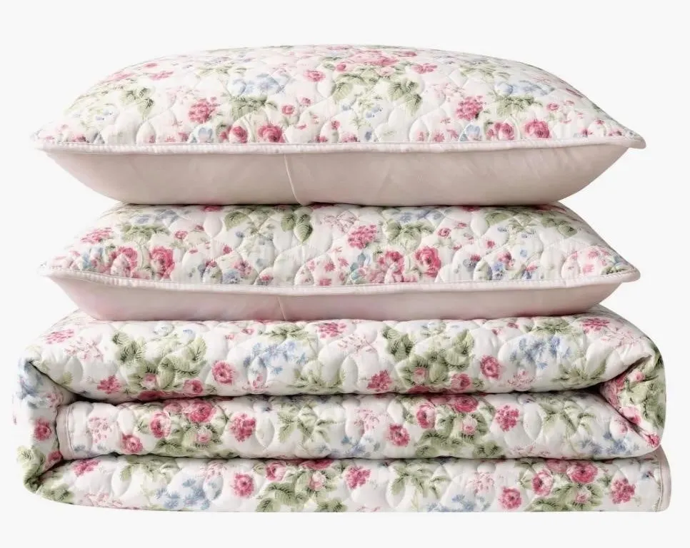 Laura Ashley 3pc Reversible Quilt Set