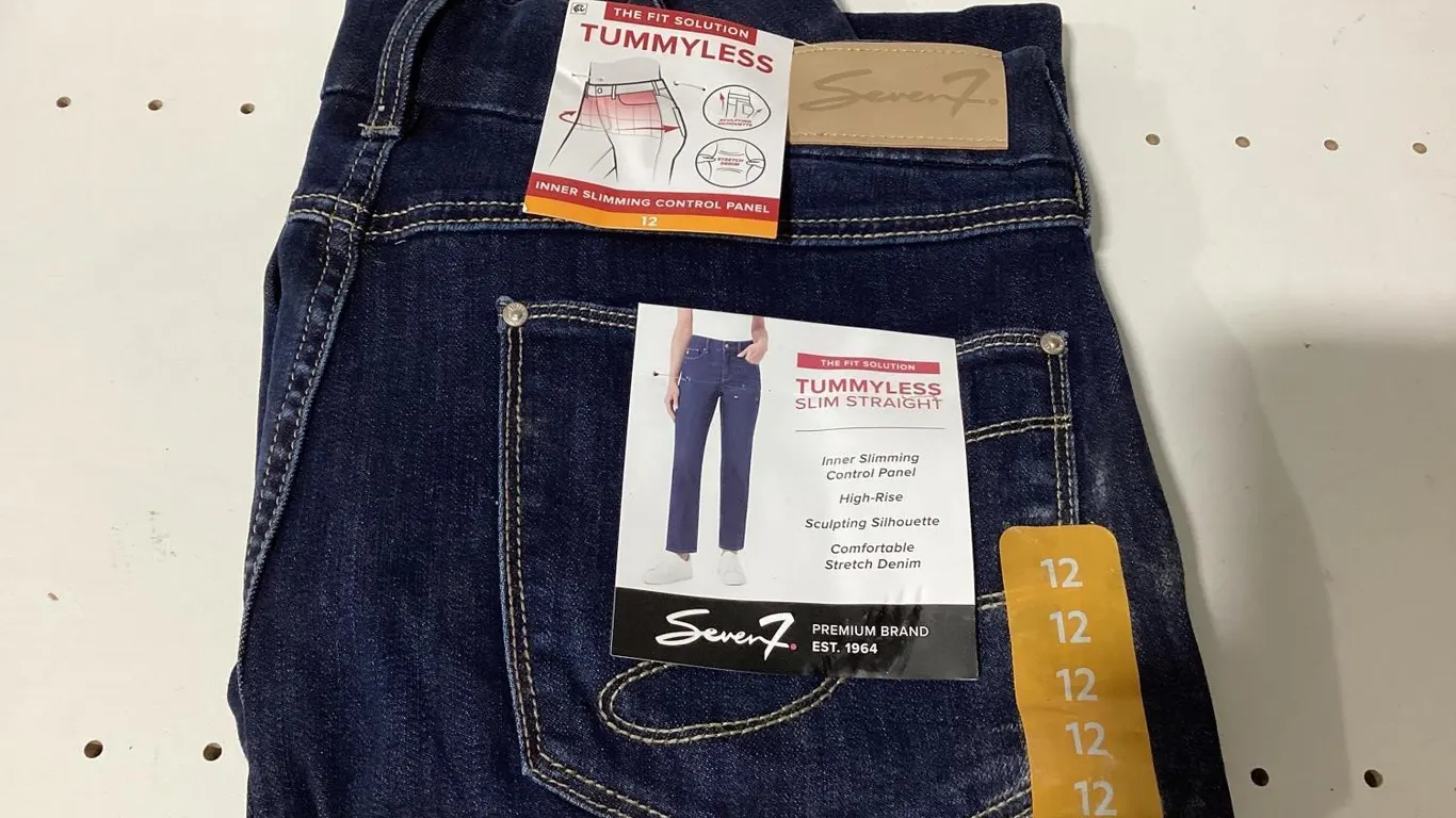 Seven7 Tummyless Slim Straight Jeans Dark Wash 12