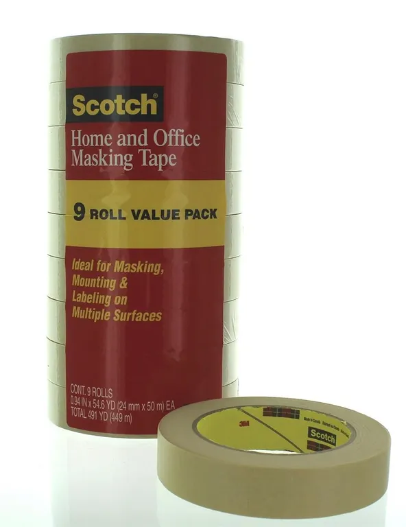 Scotch Masking Tape 0.94 Inch x 54.6 Yards 9pk