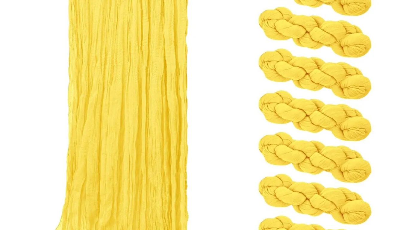Acsuit Lemon Yellow Cheesecloth Table Runner 120in