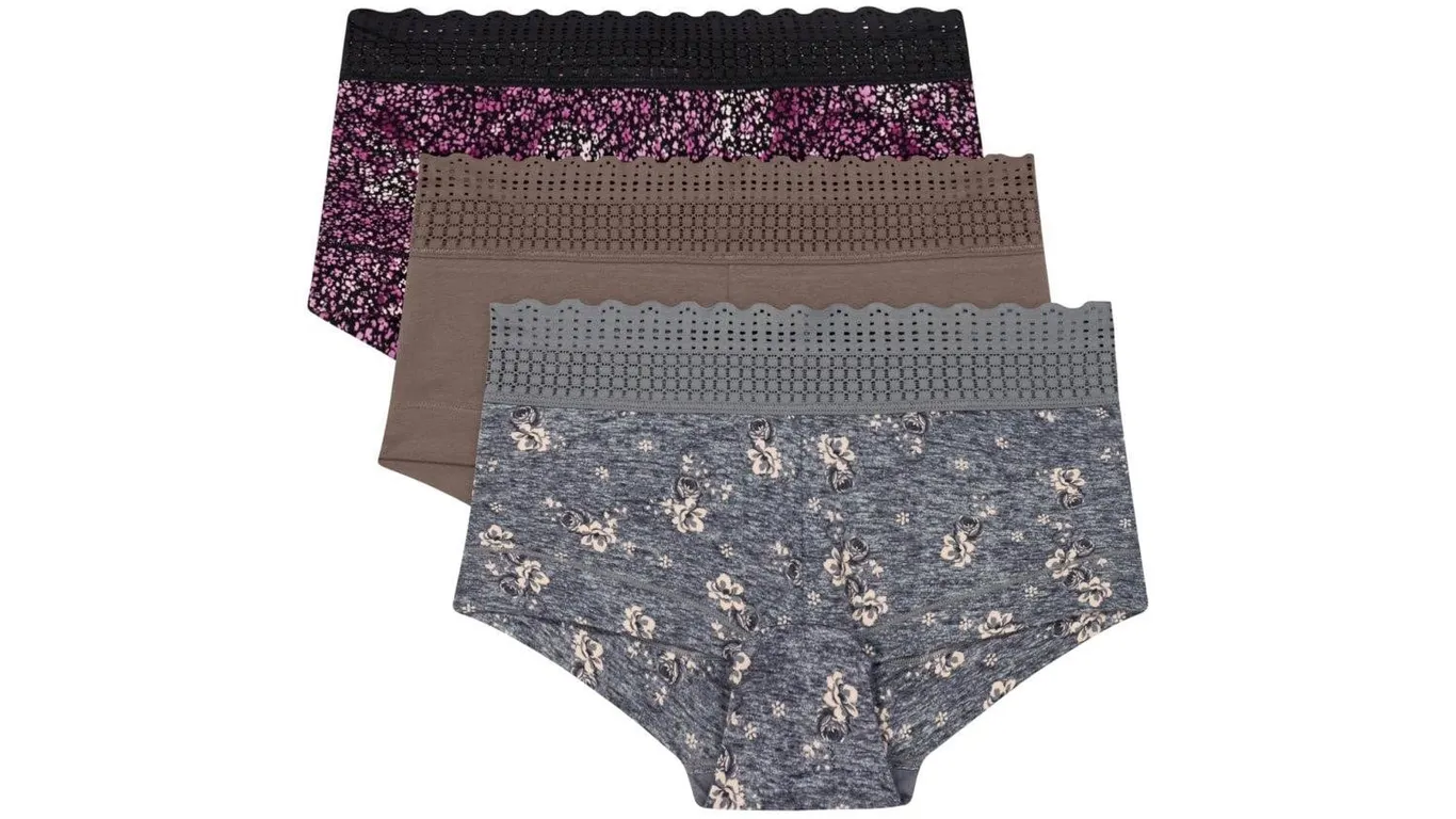 Maidenform Boy Shorts 3-Pack Medium Sparrow Brown