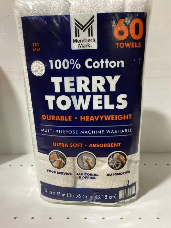 Cotton Terry Towels 14 x 17 Household Cleaning