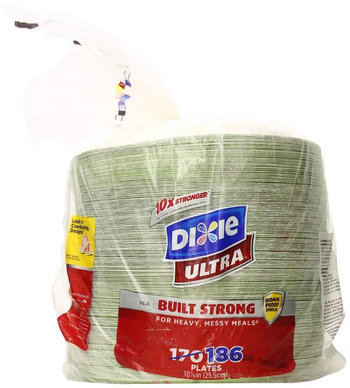 Dixie 10-116 Paper Plates 186 Count White