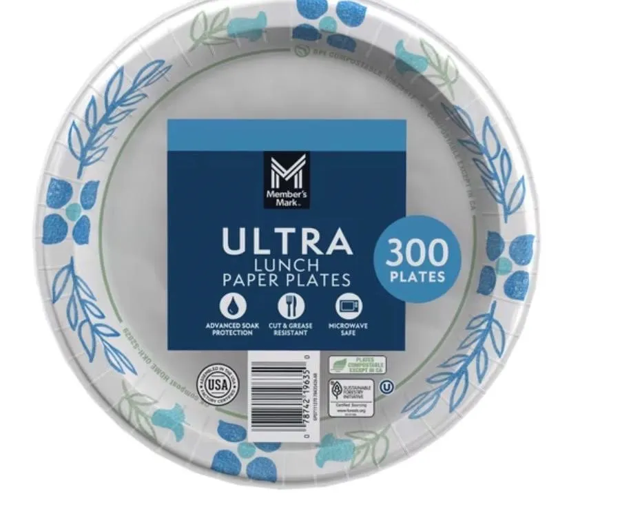 5-Inch Blue Disposable Paper Plates 300ct