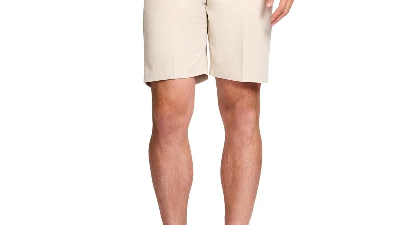 Izod Mens 9.5 Micro Poly Golf Shorts Stonedust 34