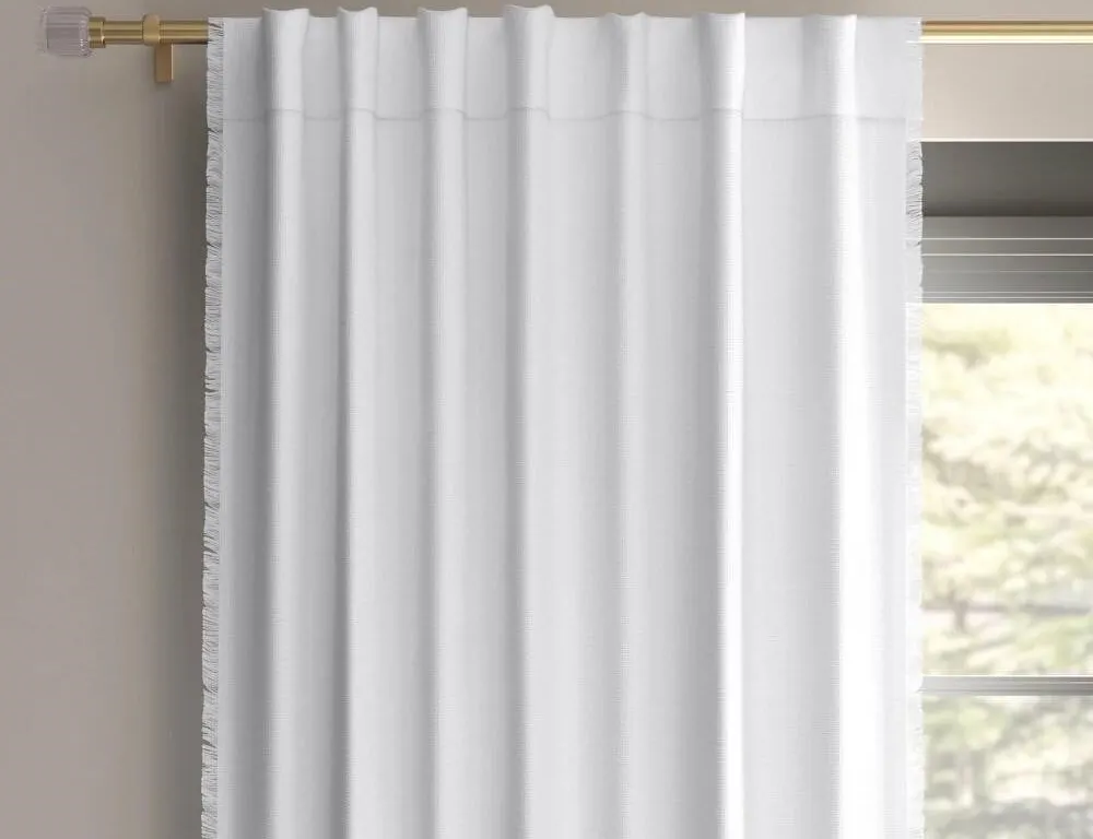 Threshold 50x84 Blackout Slub Curtain White