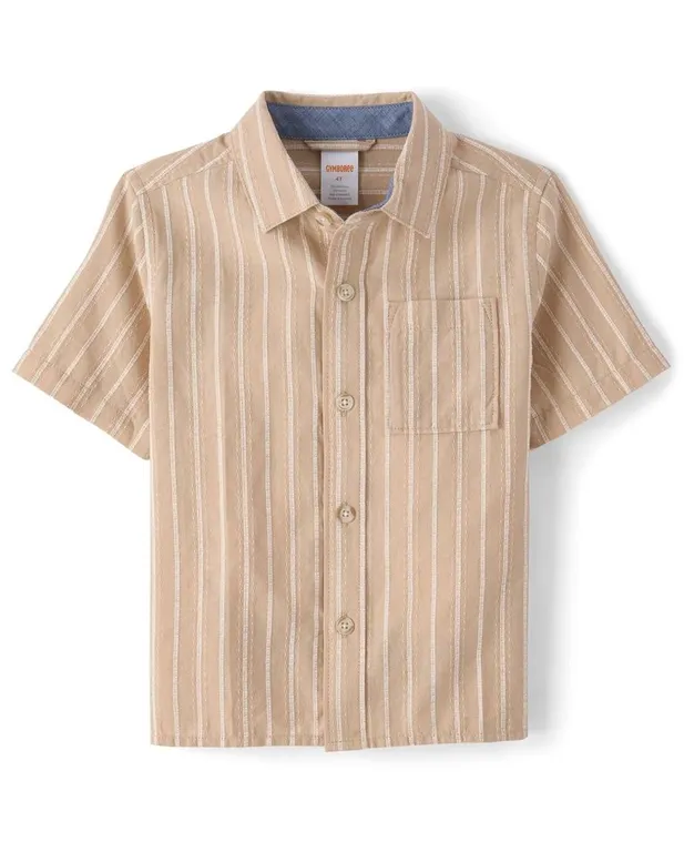 Gymboree Boys Linen Button-Up Shirt Java Hill 8