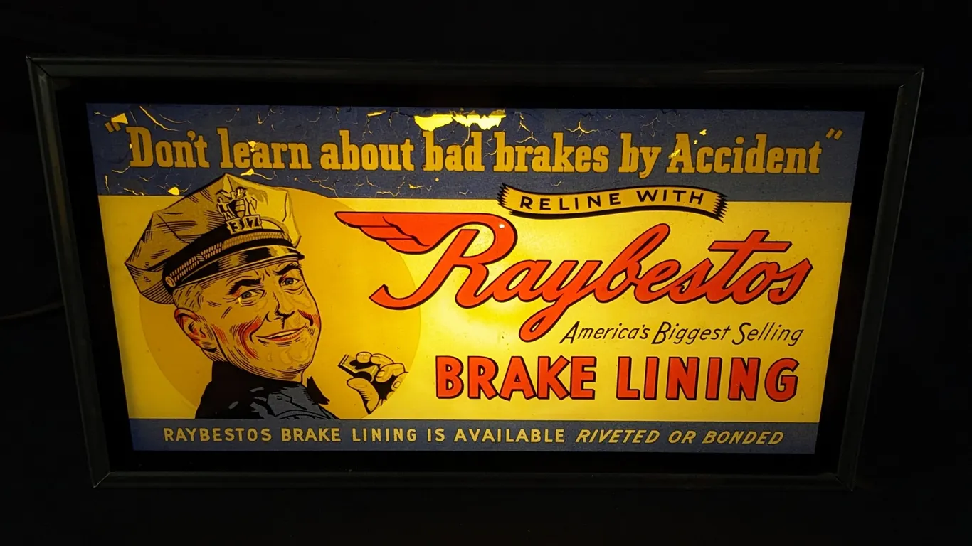LIGHTED SIGN RELINE WITH RAYBESTOS BRAKE LINING