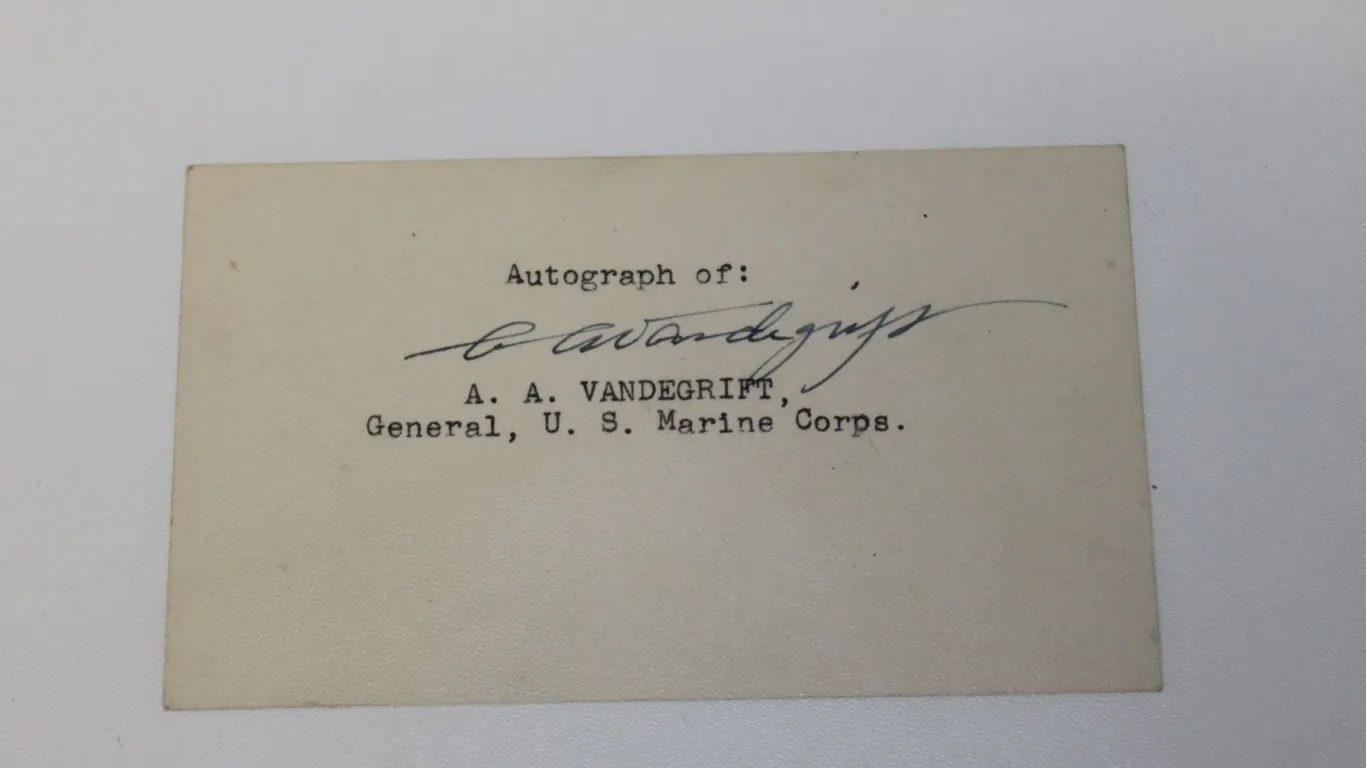 A.A. Vandegrift Autograph
