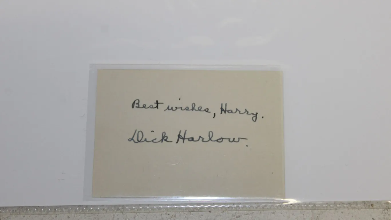 Dick Harlow Autograph