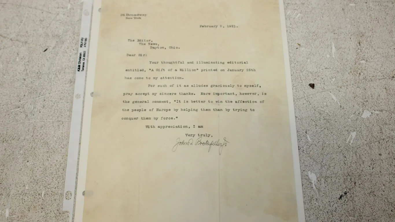 Rockefeller Signed Letter