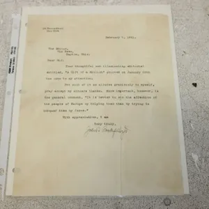 Rockefeller Signed Letter
