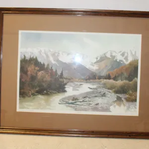 N. Taylor Stonington "Girdwood Creek" Mountain Landscape Print