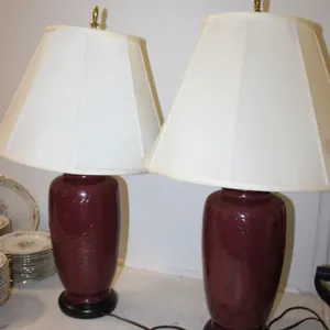 Burgundy Ceramic Table Lamps