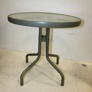 Metal & Glass Patio Side Table