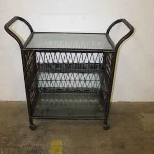 Wicker Bar Cart