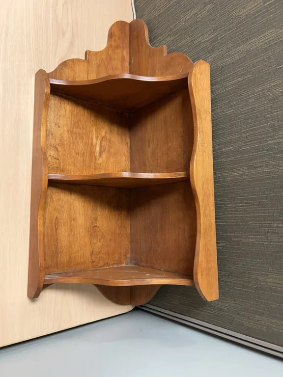 Wall-Mounted Solid Wood Corner Shelf