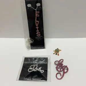 Lauren-Spencer Elvis and Music Crystal Jewelry Lot With Decorative Pins, Austrian Crystals, 4 Pieces
