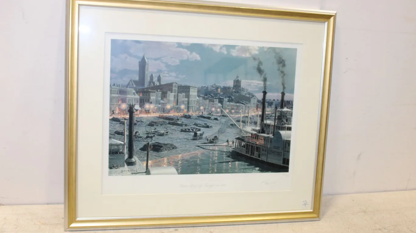 "Pittsburgh: Water Street by Gaslight in 1899" Riverfront Print
