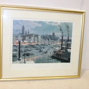 "Pittsburgh: Water Street by Gaslight in 1899" Riverfront Print