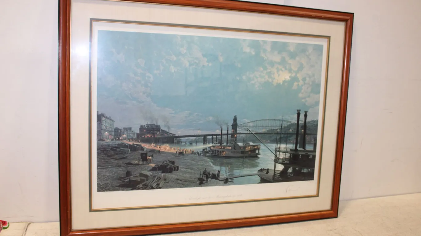 Pittsburgh: Moonlight over the Monongahela in 1885 Print